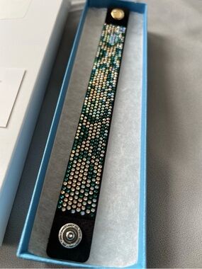 Swarovski Green and Gold Crystal “Wild Card” Bracelet BNIB